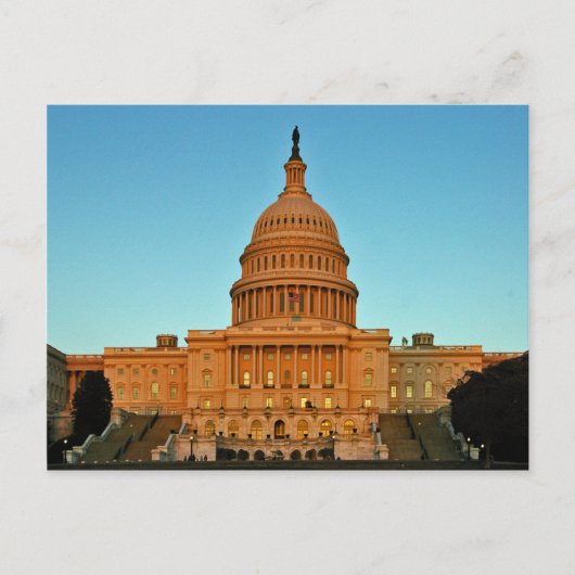 Hauptstadt Gebäude bei Sonnenuntergang Postkarte (Vorderseite)