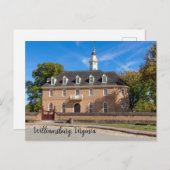 Hauptstadt Gebäude in Kolonial-Williamsburg Postkarte (Vorne/Hinten)