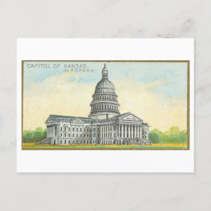 Hauptstadt Gebäude in Topeka, Kansas, Vintag Postkarte