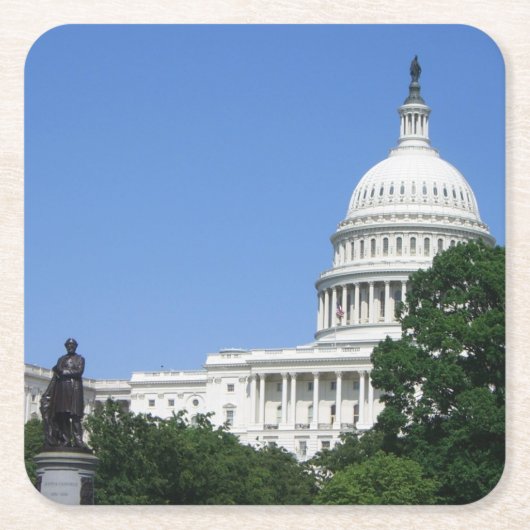 Hauptstadt Gebäude in Washington DC Rechteckiger Pappuntersetzer (Vorderseite)