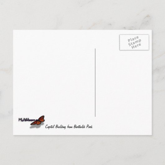 Hauptstadt Gebäude von Bartholdi Park Postkarte (Rückseite)