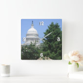 Hauptstadt Gebäude von Bartholdi Park Quadratische Wanduhr (Zuhause)