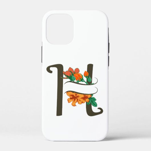 Hauptstadt H florale Monogramm Case-Mate iPhone Hülle (Rückseite)