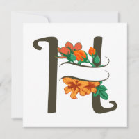 Hauptstadt H florale Monogramm
