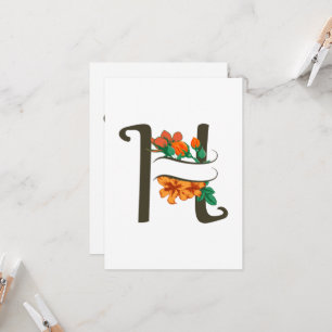 Hauptstadt H florale Monogramm Einladung