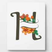 Hauptstadt H florale Monogramm Fotoplatte (Vorderseite)