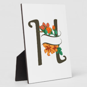 Hauptstadt H florale Monogramm Fotoplatte