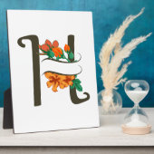 Hauptstadt H florale Monogramm Fotoplatte (Seite)