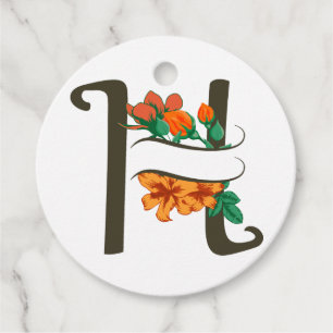 Hauptstadt H florale Monogramm Geschenkanhänger