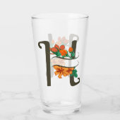 Hauptstadt H florale Monogramm Glas (Rückseite)
