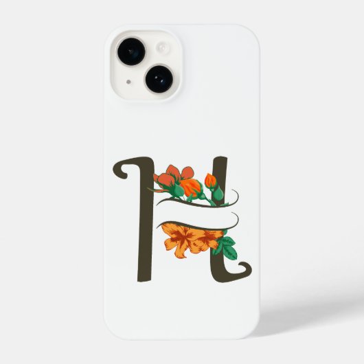 Hauptstadt H florale Monogramm iPhone Hülle (Rückseite)