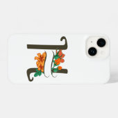 Hauptstadt H florale Monogramm iPhone Hülle (Rückseite (Horizontal))