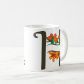 Hauptstadt H florale Monogramm Kaffeetasse (VorderseiteRechts)