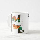 Hauptstadt H florale Monogramm Kaffeetasse (Vorderseite Links)