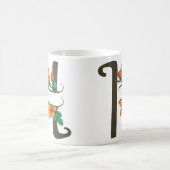 Hauptstadt H florale Monogramm Kaffeetasse (Mittel)