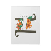 Hauptstadt H florale Monogramm Notizblock (Rotiert)