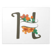 Hauptstadt H florale Monogramm Notizblock (Vorderseite)