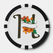 Hauptstadt H florale Monogramm Pokerchips (Vorderseite)