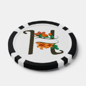 Hauptstadt H florale Monogramm Pokerchips (Einzeln)