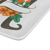 Hauptstadt H florale Monogramm Schneidebrett (Ecke)