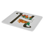 Hauptstadt H florale Monogramm Schneidebrett (Ecke)
