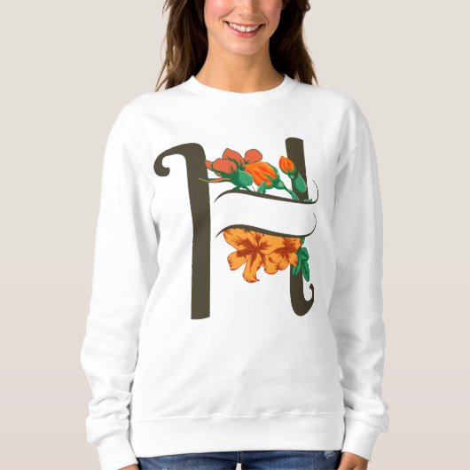 Hauptstadt H florale Monogramm Sweatshirt (Vorderseite)