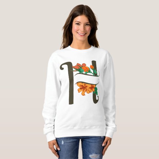 Hauptstadt H florale Monogramm Sweatshirt (Vorne ganz)