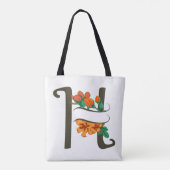 Hauptstadt H florale Monogramm Tasche (Rückseite)