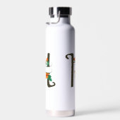 Hauptstadt H florale Monogramm Trinkflasche (Rechts)