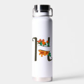 Hauptstadt H florale Monogramm Trinkflasche (Rückseite)