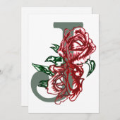 Hauptstadt J floral monogramm Feiertagskarte (Vorne/Hinten)