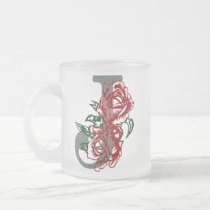 Hauptstadt J floral monogramm Mattglastasse