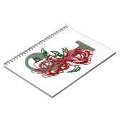 Hauptstadt J floral monogramm Notizblock (Linke Seite)