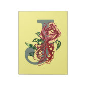 Hauptstadt J floral monogramm Notizblock (Rotiert)