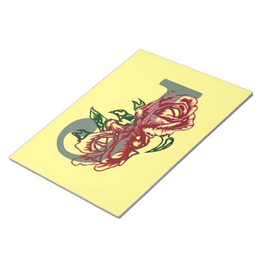 Hauptstadt J floral monogramm Notizblock (angewinkelt)