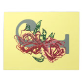 Hauptstadt J floral monogramm Notizblock (Vorderseite)