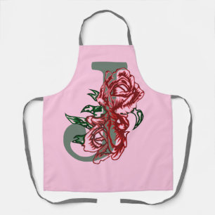 Hauptstadt J floral monogramm Schürze