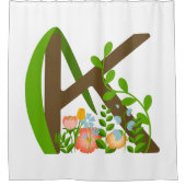 Hauptstadt K florale Monogramm Duschvorhang (Vorderseite)