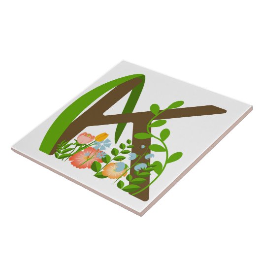 Hauptstadt K florale Monogramm Fliese (Seite)