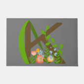 Hauptstadt K florale Monogramm Fußmatte (Vorderseite)