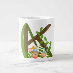 Hauptstadt K florale Monogramm Jumbo-Tasse