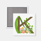 Hauptstadt K florale Monogramm Magnet (Vorderseite/Rückseite)