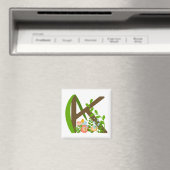 Hauptstadt K florale Monogramm Magnet (In Situ (Geschirrspüler))