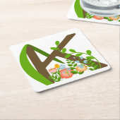 Hauptstadt K florale Monogramm Rechteckiger Pappuntersetzer (angewinkelt)