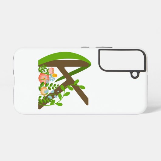 Hauptstadt K florale Monogramm Samsung Galaxy Hülle (Rückseite (Horizontal))