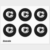 Hauptstadt Letter C Large Round Stickers von Janz (Blatt)
