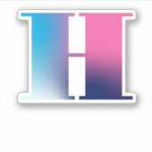 Hauptstadt Letter H Monogram Gradient Pink Blau We Aufkleber (Vorderseite)