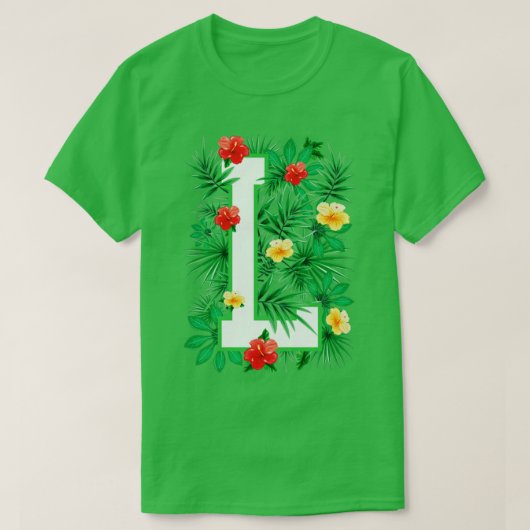 Hauptstadt Letter L Alphabet Monogramm Erste Blume T-Shirt (Design vorne)