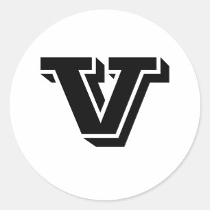 Hauptstadt Letter V Kleine runde Sticker von Janz