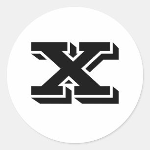 Hauptstadt Letter X Large Round Stickers von Janz